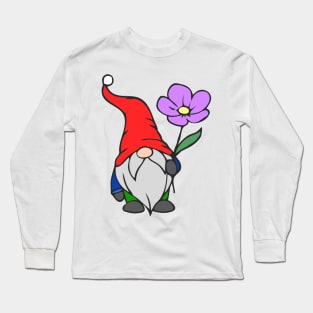 Gnome Holding A flower Long Sleeve T-Shirt